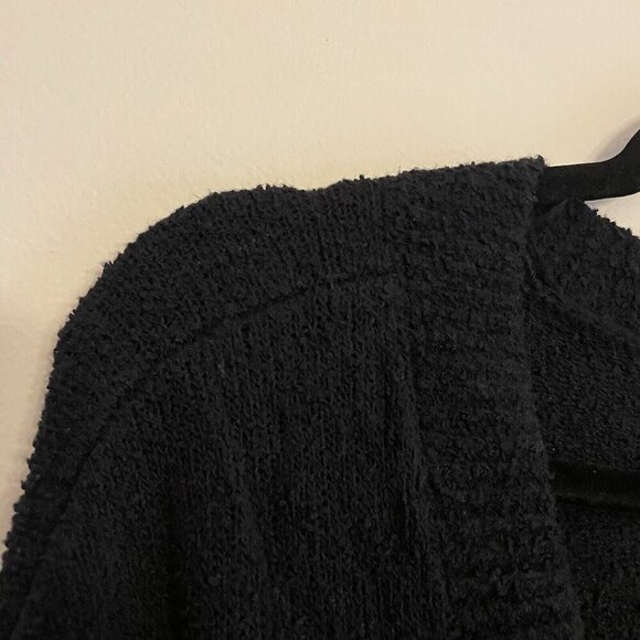 Express Women Sz S Black Deep V-Neck Long Sleeve Oversized Knit Sweater - Picture 5 of 8